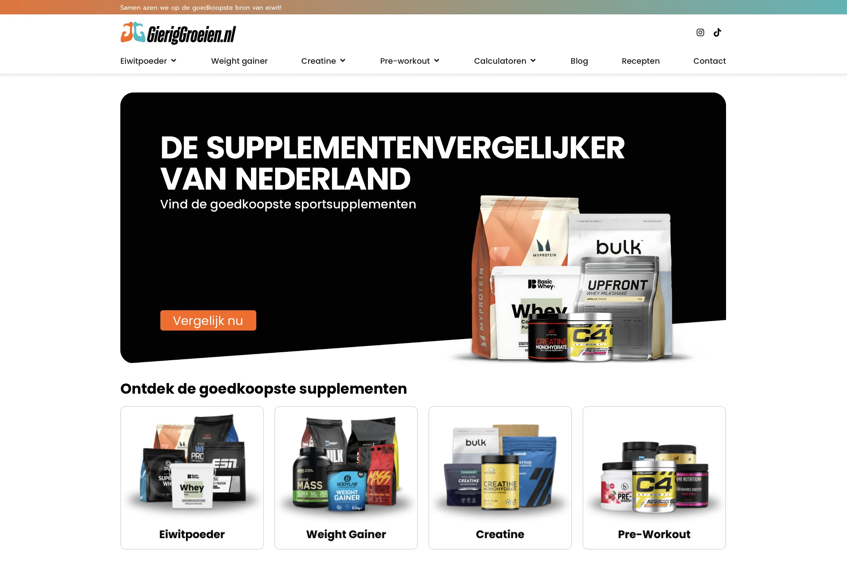 Screenshot van GierigGroeien